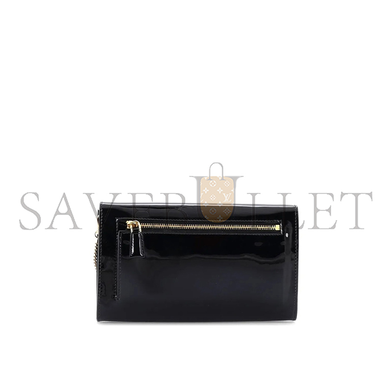 PRADA TRIANGLE LOGO ENVELOPE CHAIN-LINK GLOSSY MINI CLUTCH ENVELOPE BAG 1BP051 (20*11.5cm)